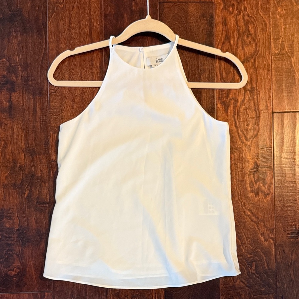 White High Neck Tank Top from Love, Bonito—Size 2